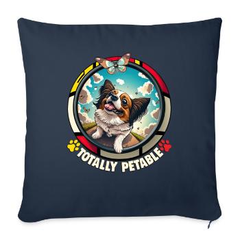 Dog Saying Papillon Design for Dog Lovers - Sofa pillowcase 17,3'' x 17,3'' (45 x 45 cm) - navy - Front