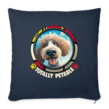 Dog Cartoon Poodle Design for Dog Lovers - Sofa pillowcase 17,3'' x 17,3'' (45 x 45 cm) - navy - Front