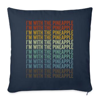 I am with the pineapple pineapple lover - Sofa pillowcase 17,3'' x 17,3'' (45 x 45 cm) - navy - Front