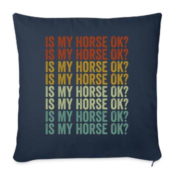 Est-ce que mon cheval va bien? Cavalier Équitation - Housse de coussin décorative 45 x 45 cm - bleu marine - Devant