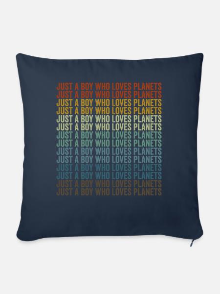 Just a boy who loves the planets solar system - Sofa pillowcase 17,3'' x 17,3'' (45 x 45 cm) - navy