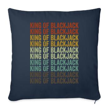 King of Blackjack Blackjack Gambler Casino King - Sofa pillowcase 17,3'' x 17,3'' (45 x 45 cm) - navy - Front