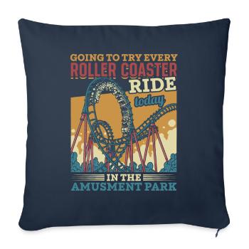 Roller coasters amusement park amusement park Vintage - Sofa pillowcase 17,3'' x 17,3'' (45 x 45 cm) - navy - Front