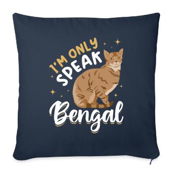 Bengale Chat reproducteur Race de chat Ne parle que Bengale - Housse de coussin décorative 45 x 45 cm - bleu marine - Devant