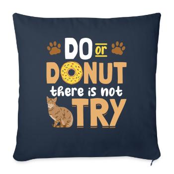Faire ou beignet drôles de chats Bengal jeu de mots - Housse de coussin décorative 45 x 45 cm - bleu marine - Devant