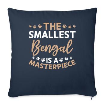 Drôle de race de chat disant chef-d’œuvre du Bengale - Housse de coussin décorative 45 x 45 cm - bleu marine - Devant