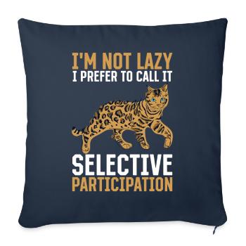 Cat Selective Participation Stubentiger Gift - Housse de coussin décorative 45 x 45 cm - bleu marine - Devant