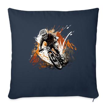 Conception cool de descente de VTT pour les fans de VTT - Housse de coussin décorative 45 x 45 cm - bleu marine - Devant