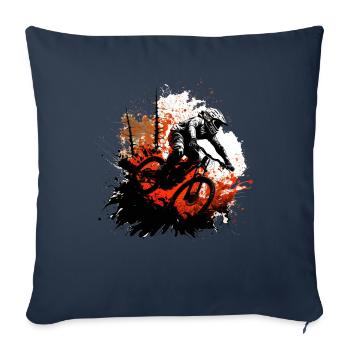 Conception cool de descente de VTT pour les fans de VTT - Housse de coussin décorative 45 x 45 cm - bleu marine - Devant