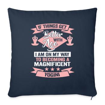 Yoga Chakra Meditation - Funny Zen and Yoga - Sofa pillowcase 17,3'' x 17,3'' (45 x 45 cm) - navy - Front