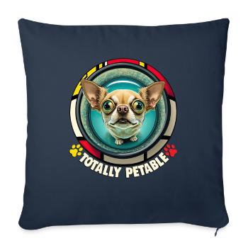 Hunde Cartoon Chihuahua Design für Hundeliebhaber - Sofakissenbezug 45 x 45 cm - Navy - Vorne