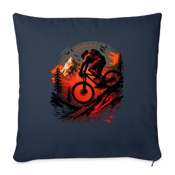 Conception cool de descente de VTT pour les fans de VTT - Housse de coussin décorative 45 x 45 cm - bleu marine - Devant