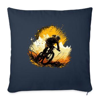 Conception cool de descente de VTT pour les fans de VTT - Housse de coussin décorative 45 x 45 cm - bleu marine - Devant
