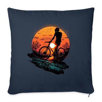 Conception cool de descente de VTT pour les fans de VTT - Housse de coussin décorative 45 x 45 cm - bleu marine - Devant