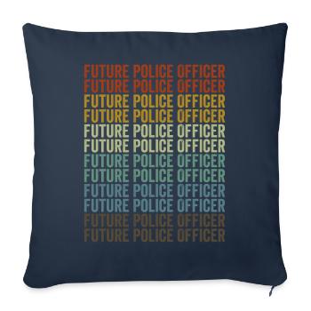 Futur policier - Housse de coussin décorative 45 x 45 cm - bleu marine - Devant