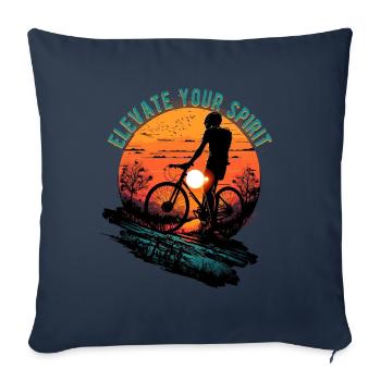 Conception cool de descente de VTT pour les fans de VTT - Housse de coussin décorative 45 x 45 cm - bleu marine - Devant