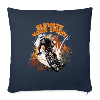 Conception cool de descente de VTT pour les fans de VTT - Housse de coussin décorative 45 x 45 cm - bleu marine - Devant