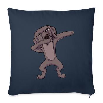 Weimaraner - Housse de coussin décorative 45 x 45 cm - bleu marine - Devant