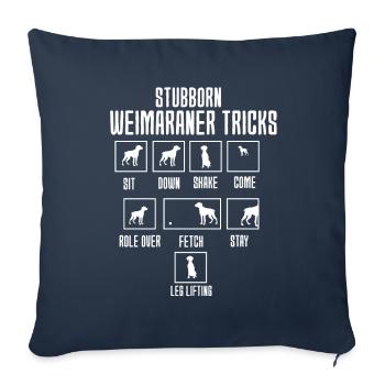 Weimaraner - Housse de coussin décorative 45 x 45 cm - bleu marine - Devant
