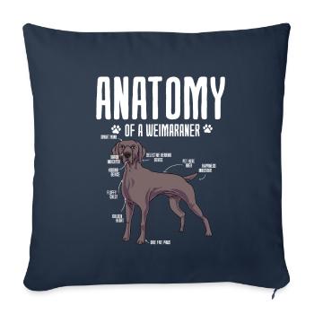 Weimaraner - Housse de coussin décorative 45 x 45 cm - bleu marine - Devant