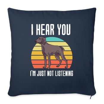 Weimaraner - Housse de coussin décorative 45 x 45 cm - bleu marine - Devant