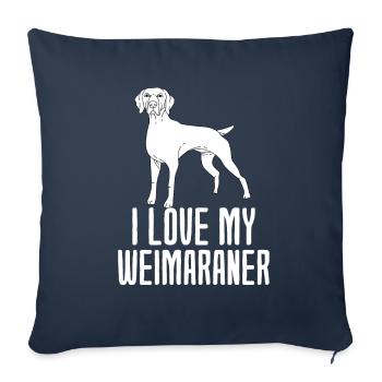 Weimaraner - Housse de coussin décorative 45 x 45 cm - bleu marine - Devant