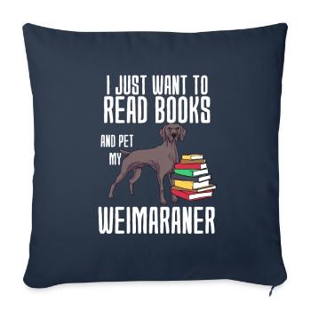 Weimaraner - Housse de coussin décorative 45 x 45 cm - bleu marine - Devant