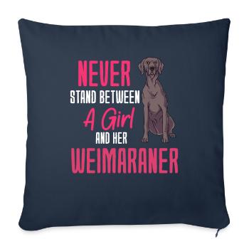 Weimaraner - Housse de coussin décorative 45 x 45 cm - bleu marine - Devant