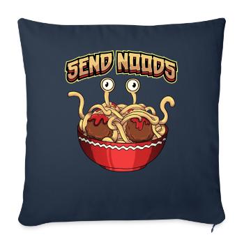 Spaghetti Volant Monster Pastafari Pastafari - Housse de coussin décorative 45 x 45 cm - bleu marine - Devant
