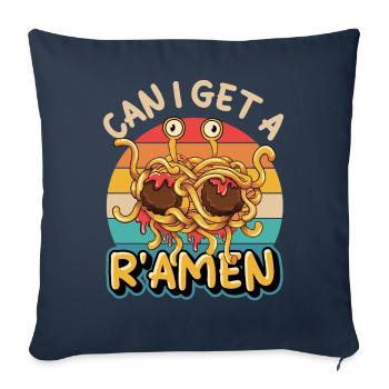 Spaghetti volant Monster FSM Retro - Housse de coussin décorative 45 x 45 cm - bleu marine - Devant