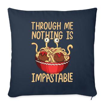 Fliegendes Spaghettimonster Pastafarian - Sofakissenbezug 45 x 45 cm - Navy - Vorne