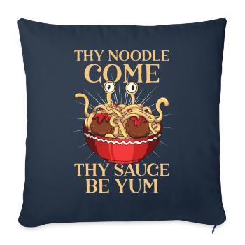 Spaghetti Volant Monster Pastafari Pastafari - Housse de coussin décorative 45 x 45 cm - bleu marine - Devant