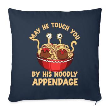 Spaghetti Volant Monster Pastafari - Housse de coussin décorative 45 x 45 cm - bleu marine - Devant