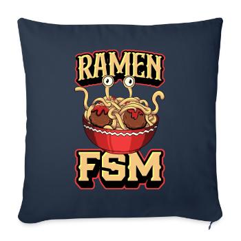 Spaghetti Volant Monster Pastafari Pastafari - Housse de coussin décorative 45 x 45 cm - bleu marine - Devant