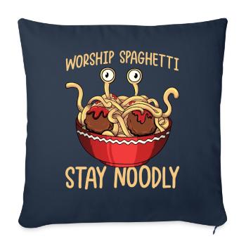 The Flying Spaghetti Monster - Sofa pillowcase 17,3'' x 17,3'' (45 x 45 cm) - navy - Front