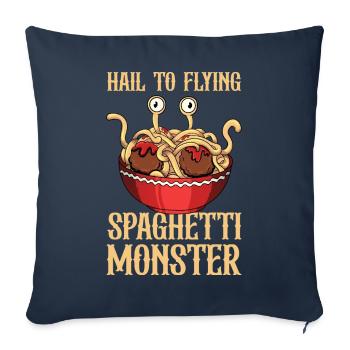 Le monstre spaghetti volant - Housse de coussin décorative 45 x 45 cm - bleu marine - Devant