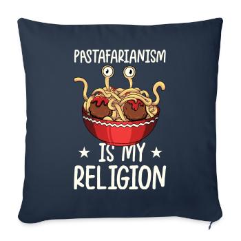 Spaghetti Volant Monster Pastafari Pastafari - Housse de coussin décorative 45 x 45 cm - bleu marine - Devant