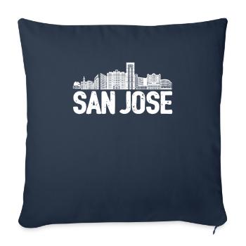 San Jose Skyline - Sofa pillowcase 17,3'' x 17,3'' (45 x 45 cm) - navy - Front
