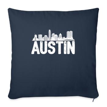 Austin Skyline - Housse de coussin décorative 45 x 45 cm - bleu marine - Devant