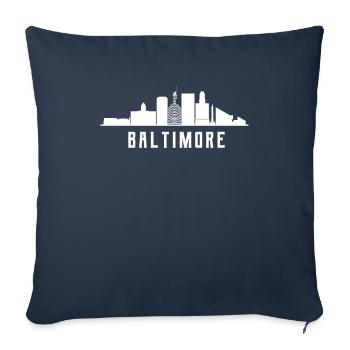 Baltimore Skyline - Sofa pillowcase 17,3'' x 17,3'' (45 x 45 cm) - navy - Front