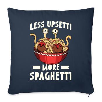Spaghetti volant Monster FSM Pastafari Pastafar - Housse de coussin décorative 45 x 45 cm - bleu marine - Devant