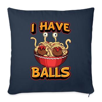 Spaghetti volant Monster FSM Pastafari Pastafar - Housse de coussin décorative 45 x 45 cm - bleu marine - Devant