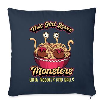 Fliegendes Spaghettimonster FSM Pastafari Pastafar - Sofakissenbezug 45 x 45 cm - Navy - Vorne