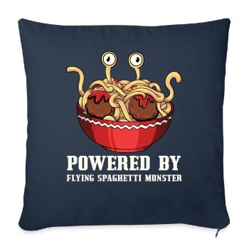 Spaghetti Volant Monster Pastafari Pastafari - Housse de coussin décorative 45 x 45 cm - bleu marine - Devant