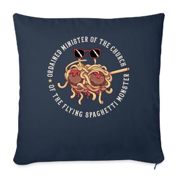 Tupfende fliegende Spaghettimonster Pastafarian - Sofakissenbezug 45 x 45 cm - Navy - Vorne
