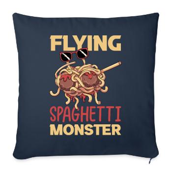 Fliegendes Spaghettimonster betupfen - Sofakissenbezug 45 x 45 cm - Navy - Vorne