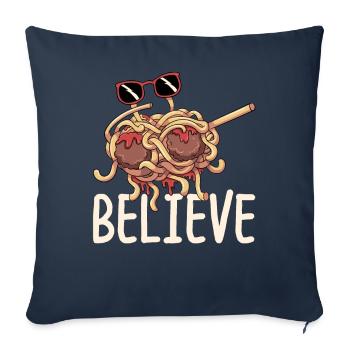 Tupfende fliegende Spaghettimonster Pastafarian - Sofakissenbezug 45 x 45 cm - Navy - Vorne