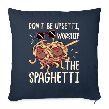 Tupfende fliegende Spaghettimonster Pastafarian - Sofakissenbezug 45 x 45 cm - Navy - Vorne