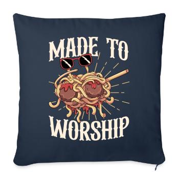 Tupfende fliegende Spaghettimonster Pastafarian - Sofakissenbezug 45 x 45 cm - Navy - Vorne