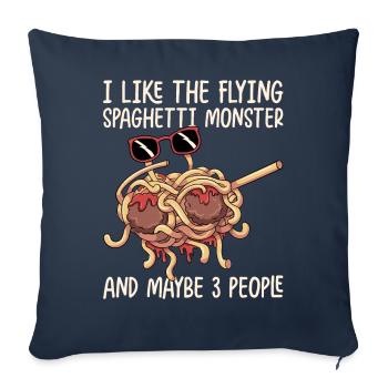 Dabbing Flying Spaghetti Monsters Pastafarian - Housse de coussin décorative 45 x 45 cm - bleu marine - Devant